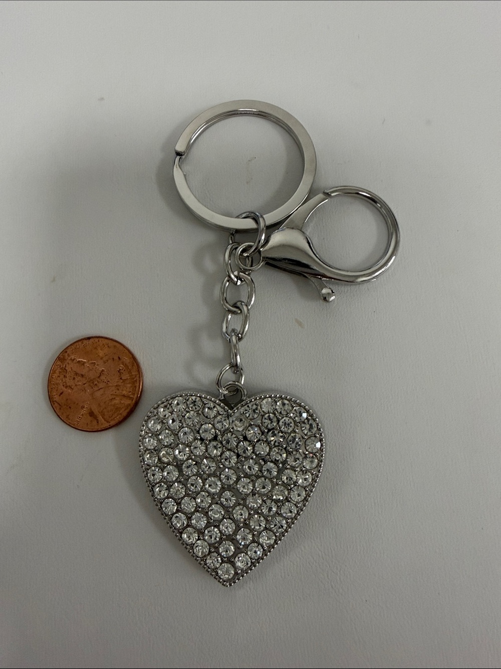 Silver Crystal Heart Keychain - Sparkling Women Accessories